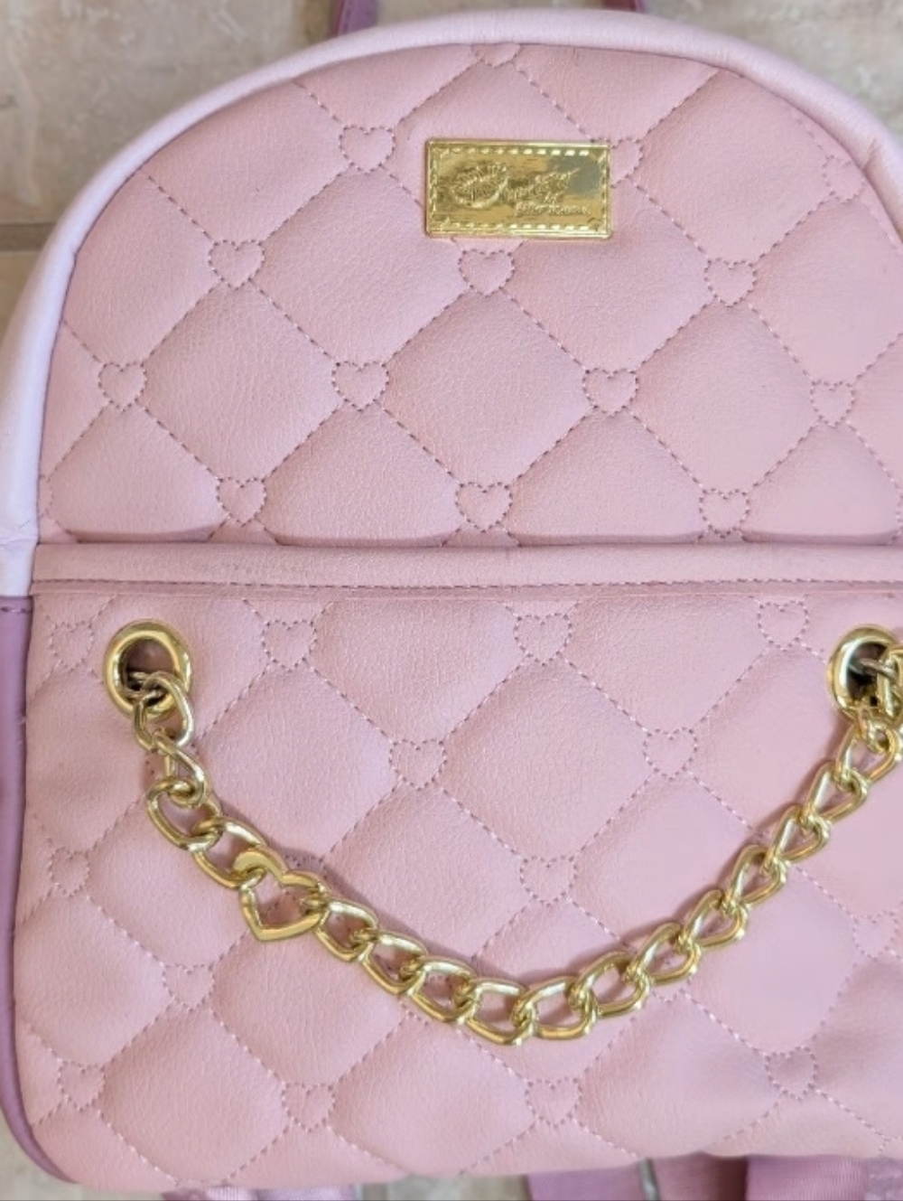 Luv By Betsey Johnson Mini Backpack with Pink Purple Accents